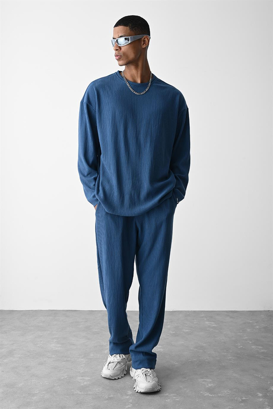 EŞOFMAN ALTIİndigo Ottoman Tracksuit Bol Kalıp Eşofman VMS-30878