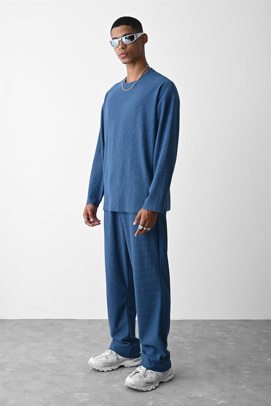 EŞOFMAN ALTIİndigo Ottoman Tracksuit Bol Kalıp Eşofman VMS-30878