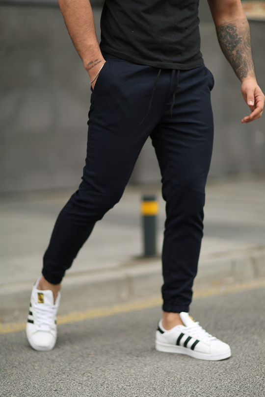 EŞOFMAN ALTILacivert Kelepçe Paça Kumaş Jogger ZM