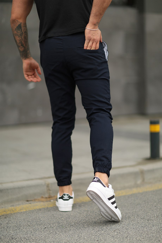 EŞOFMAN ALTILacivert Kelepçe Paça Kumaş Jogger ZM
