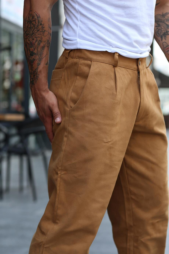 EŞOFMAN ALTITaba Gabardin Belden Kemerli Baggy Kalıp Pantolon VS 30059