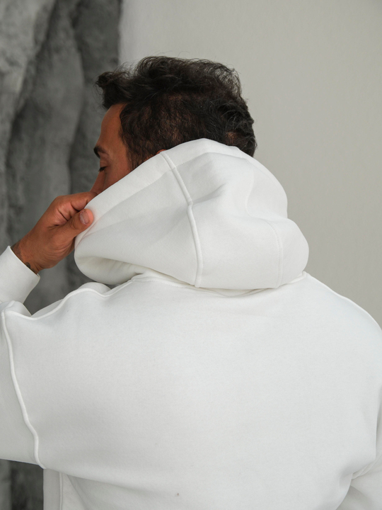 Eşofman TakımıBeyaz 3 İplik Tam Fermuarlı Sweat Baggy Oversize Compak Alt Üst Takım SC