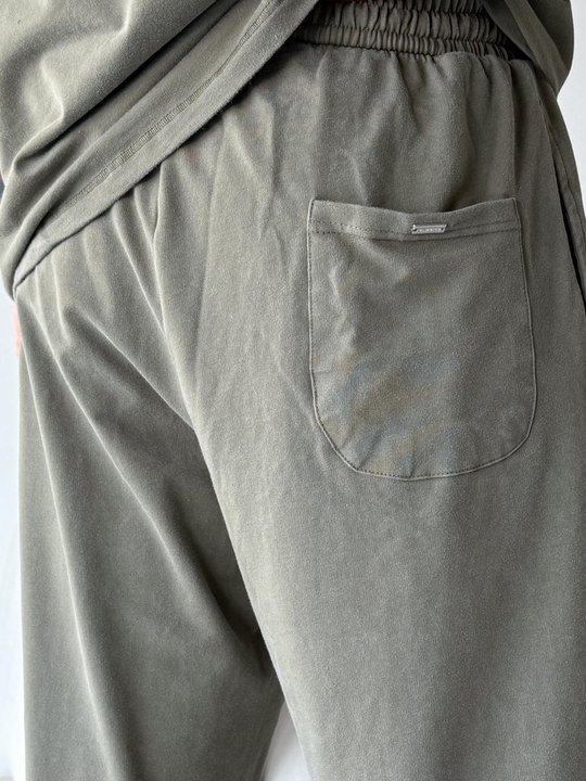 Eşofman TakımıHaki Yıkamalı Compak Oversize Takım BRR 30202