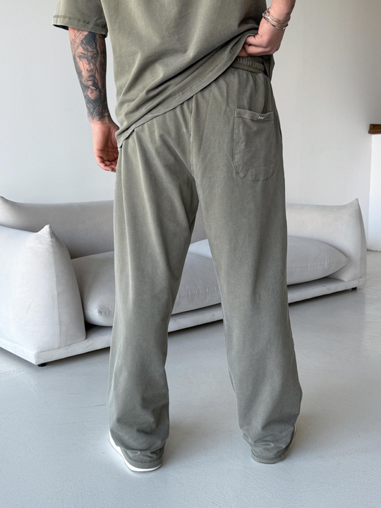 Eşofman TakımıHaki Yıkamalı Compak Oversize Takım BRR 30202