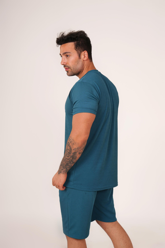 EŞOFMAN TAKIMIİndigo Burgu T-Shirt Şort Takım TB