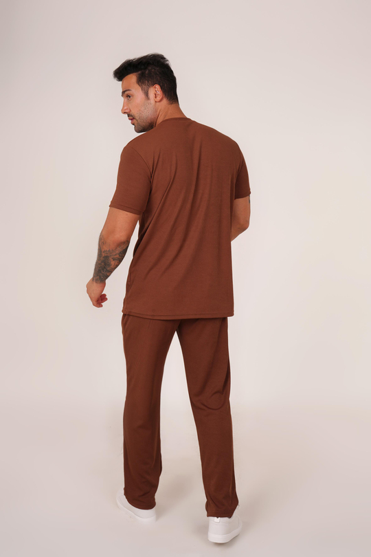 EŞOFMAN TAKIMIKahve Burgu T-Shirt Eşofman Takım TB