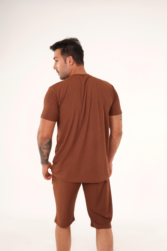 EŞOFMAN TAKIMIKahve Burgu T-Shirt Şort Takım TB