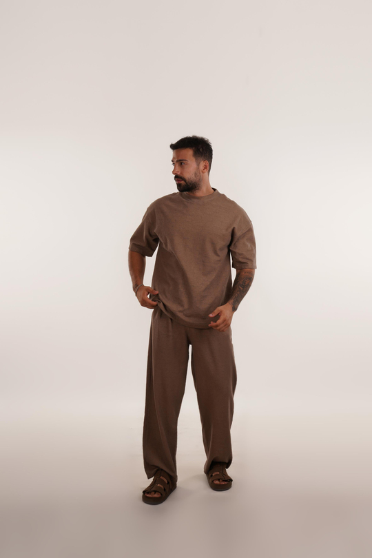 EŞOFMAN TAKIMIKahve Özel Dokuma Kumaş Bol Takım VMS 40783
