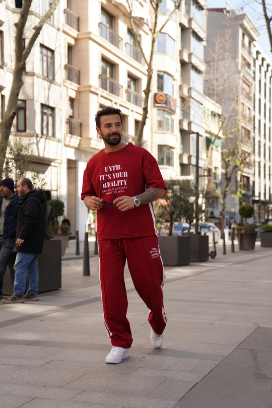 EŞOFMAN TAKIMIKırmızı Until IT'S Your Baskılı 2 İplik Eşofman Takımı VMS 30431