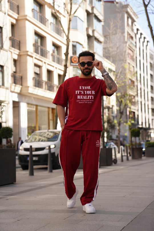 EŞOFMAN TAKIMIKırmızı Until IT'S Your Baskılı 2 İplik Eşofman Takımı VMS 30431