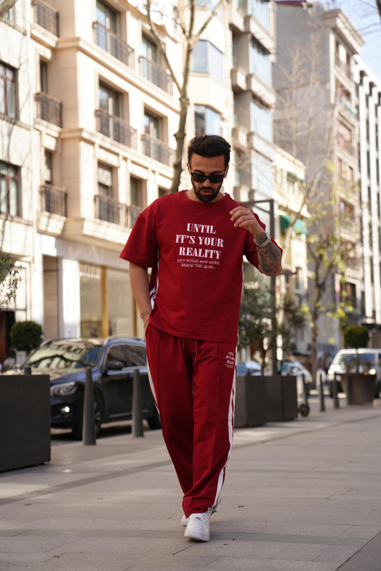 EŞOFMAN TAKIMIKırmızı Until IT'S Your Baskılı 2 İplik Eşofman Takımı VMS 30431