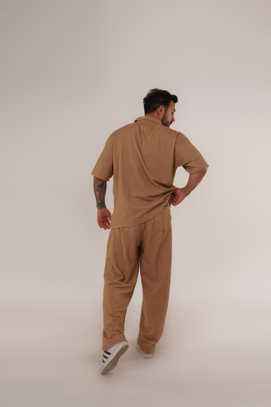EŞOFMAN TAKIMIKrem Waffle Alt Üst Gömlek Takım VMS 30276