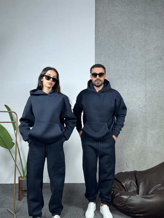 EŞOFMAN TAKIMILacivert 3 İplik Hoodie Alt Üst Takım SC