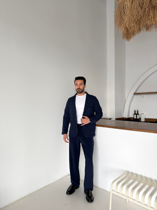 Eşofman TakımıLacivert Bezayağı Pamuk Oversize Takım Elbise SNZ 1325