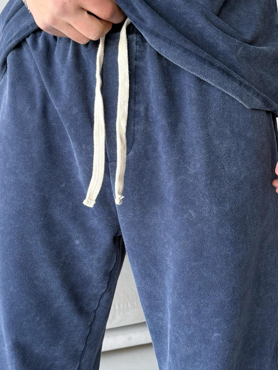 Eşofman TakımıLacivert Yıkamalı Compak Oversize Takım BRR 30202