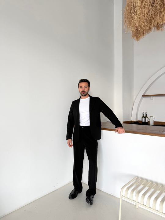 Eşofman TakımıSiyah Bezayağı Pamuk Oversize Takım Elbise SNZ 1325