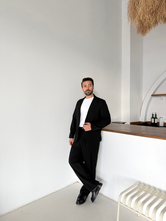 Eşofman TakımıSiyah Bezayağı Pamuk Oversize Takım Elbise SNZ 1325