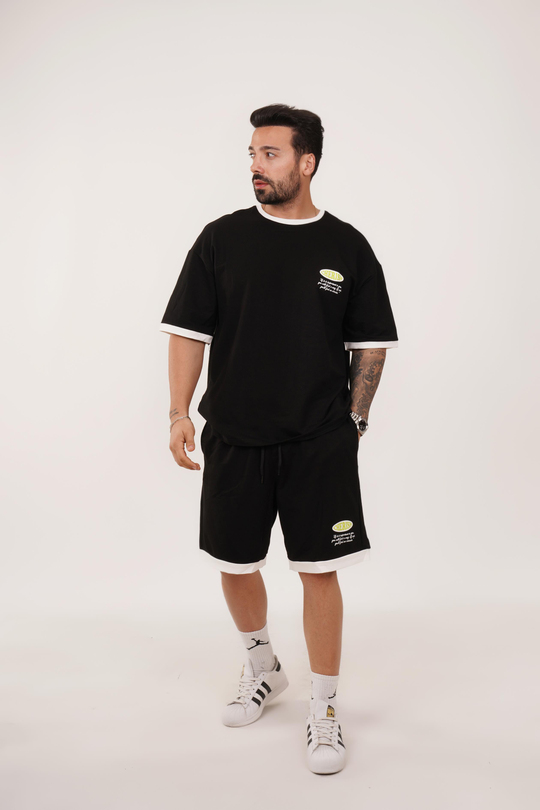 EŞOFMAN TAKIMISiyah Chersh 2 İplik Oversize Eşofman Takımı VMS 30558