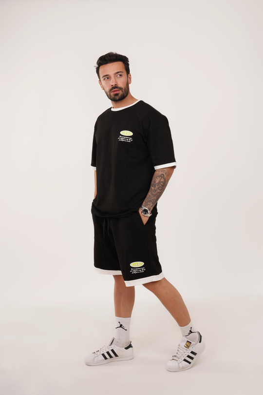 EŞOFMAN TAKIMISiyah Chersh 2 İplik Oversize Eşofman Takımı VMS 30558