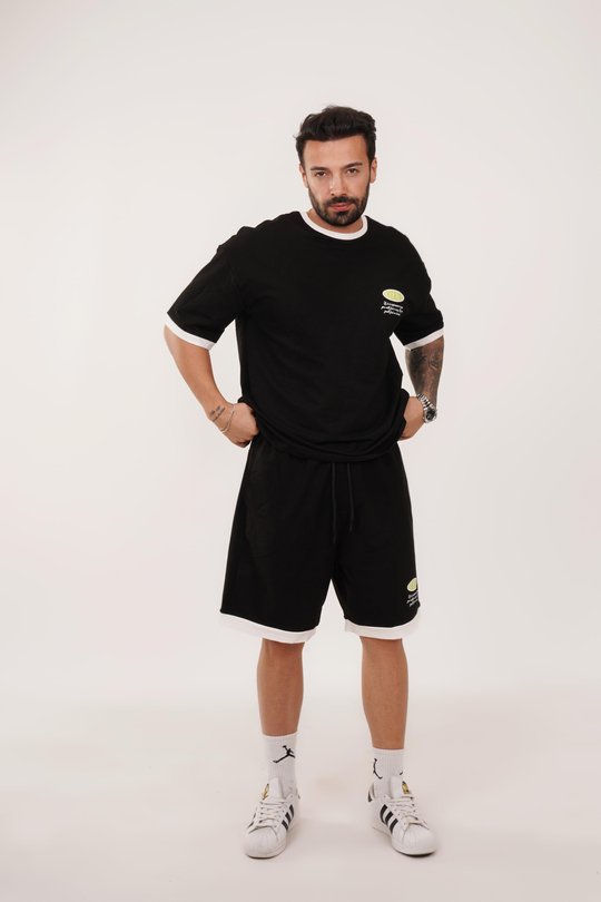 EŞOFMAN TAKIMISiyah Chersh 2 İplik Oversize Eşofman Takımı VMS 30558