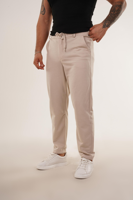 EşofmanBej Bel İpli Klasik Jogger