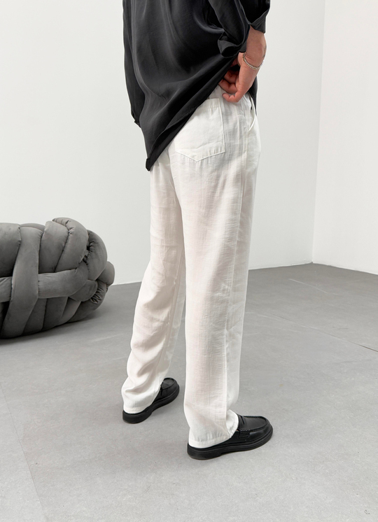 EşofmanBeyaz Bel Lastikli Aerobin Kumaş Baggy Jogger SNZ 1017