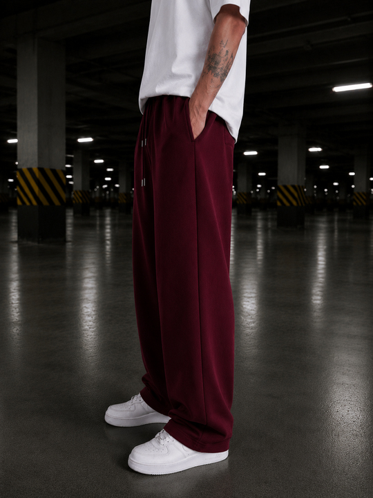 EşofmanBordo Unisex Stoper Paça Pamuk Eşofman SC