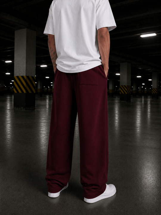 EşofmanBordo Unisex Stoper Paça Pamuk Eşofman SC2