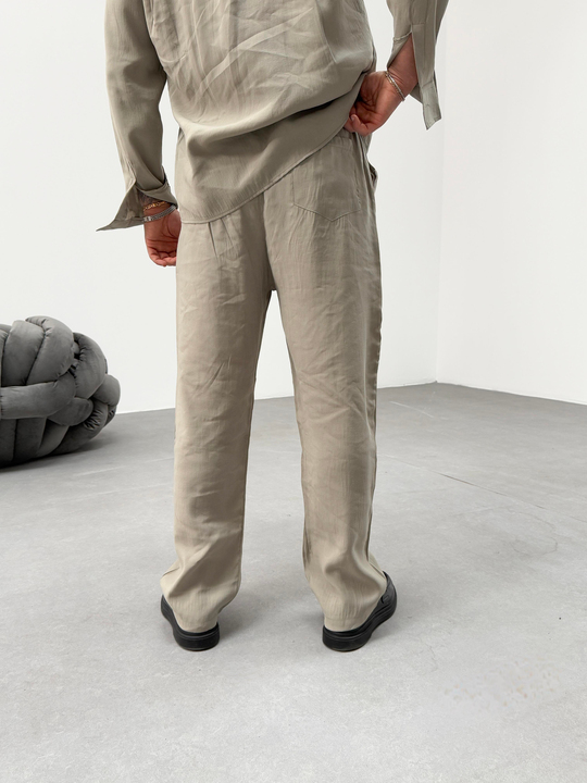 EşofmanHaki Bel Lastikli Aerobin Kumaş Baggy Jogger SNZ 1017