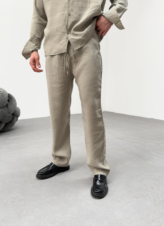 EşofmanHaki Bel Lastikli Aerobin Kumaş Baggy Jogger SNZ 1017