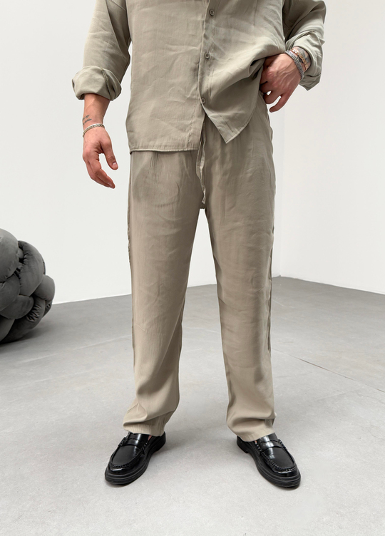 EşofmanHaki Bel Lastikli Aerobin Kumaş Baggy Jogger SNZ 1017