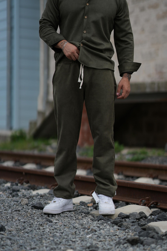 EşofmanHaki Nubuk Baggy Pantalon SC