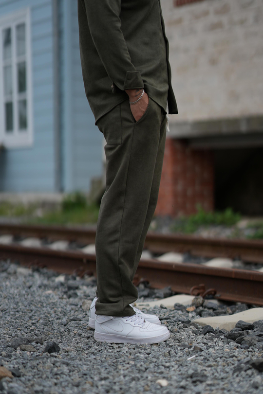 EşofmanHaki Nubuk Baggy Pantalon SC