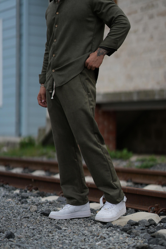 EşofmanHaki Nubuk Baggy Pantalon SC
