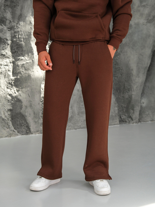 EşofmanKahve 3 İplik Oversize Compak Baggy Eşofman SC