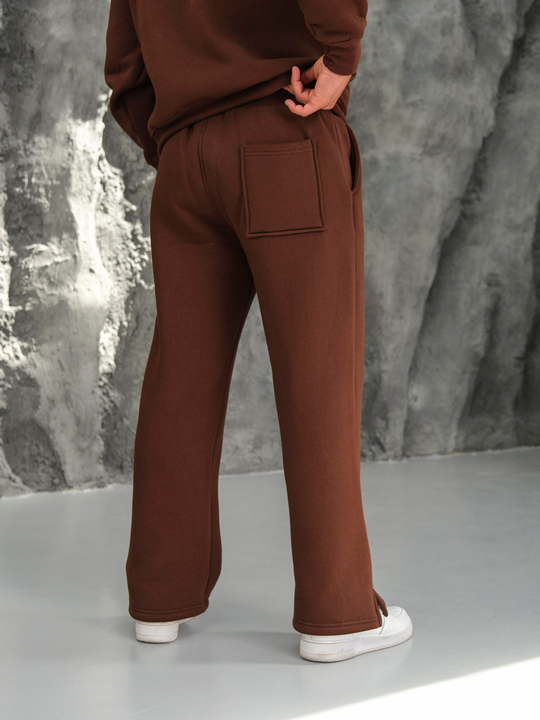 EşofmanKahve 3 İplik Oversize Compak Baggy Eşofman SC