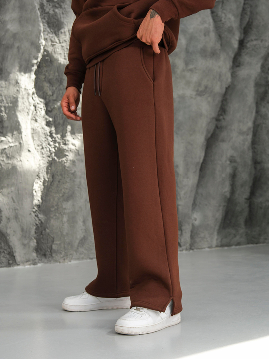 EşofmanKahve 3 İplik Oversize Compak Baggy Eşofman SC