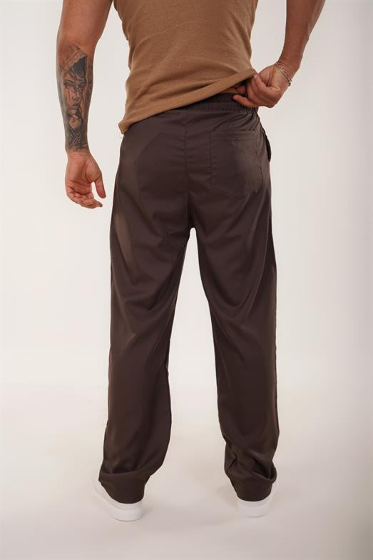 EşofmanKahve GABARDİN PARLAK KUMAŞ BOL PAÇA PANT. SNZ 4677 2024