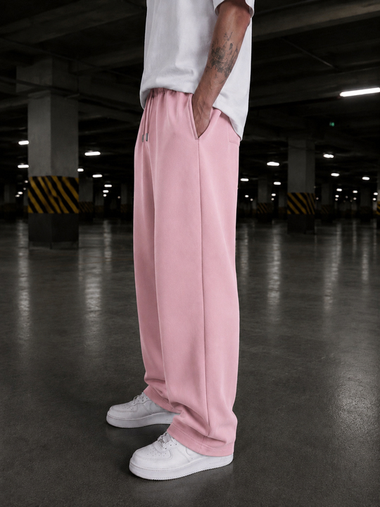EşofmanPembe Unisex Stoper Paça Pamuk Eşofman SC