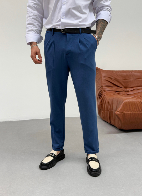 EşofmanSaks Double Paça Siyah Kemerli Kumaş Pantolon SNZ 1045