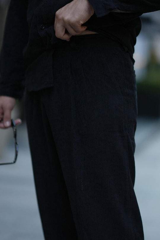 EşofmanSiyah Kemerli Kadife Baggy Pantalon SNZ M8392