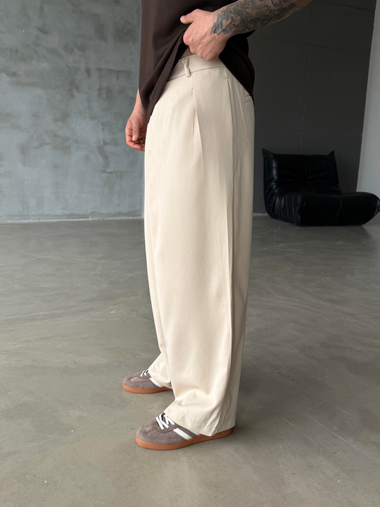 GabardinBej Kore Kalıp Kumaş Pantalon SNZ 1448