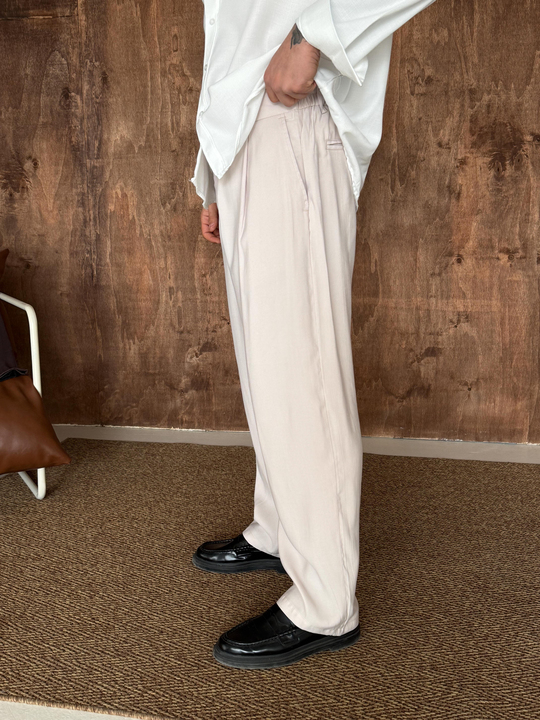 GabardinBej Modal Bel Lastikli Pantalon PLZ