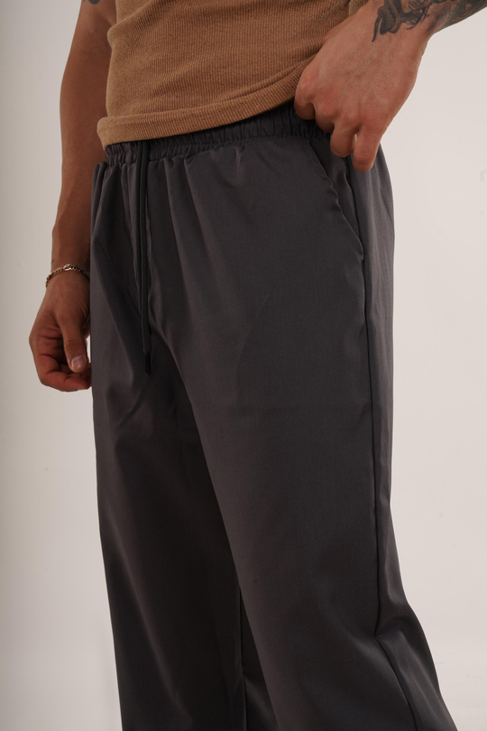 GABARDİNFüme Gabardin Parlak Kumaş Bol Paça Pant. SNZ 4677