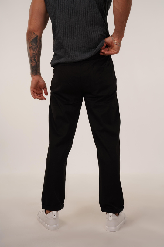 GABARDİNSiyah Baggy Bağcıklı Gabardin TK