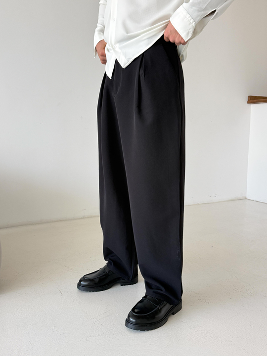GabardinSiyah Double Palazzo Pantalon 4062 PNC