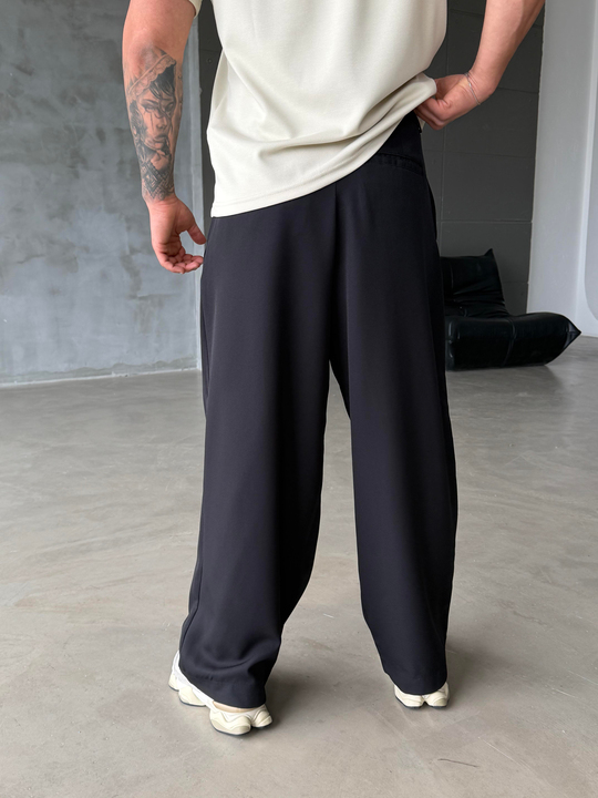 GabardinSiyah Kore Kalıp Kumaş Pantalon SNZ 1448