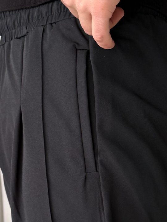 GabardinSiyah Paraşüt Çimalı Regular Kumaş Pantalon 23136 LNS
