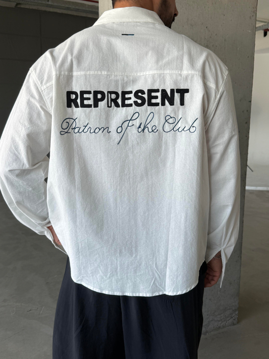 GÖMLEKEkru Represent Nakış Boxy Gömlek PNC 2551