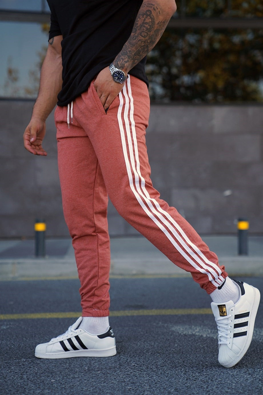 JOGGERErkek Yandan 3 Şeritli Kiremit Jogger